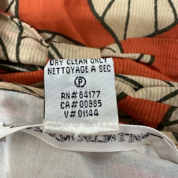 Diane Von Furstenberg Dress Women Size 8 Orange Beige Fauna Cotton Shift Resort - Picture 10 of 12